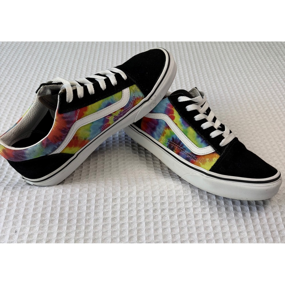 Vans Old Skool Tie Dye Black Suede Low Top Sneakers US Juniors 7.0 508731